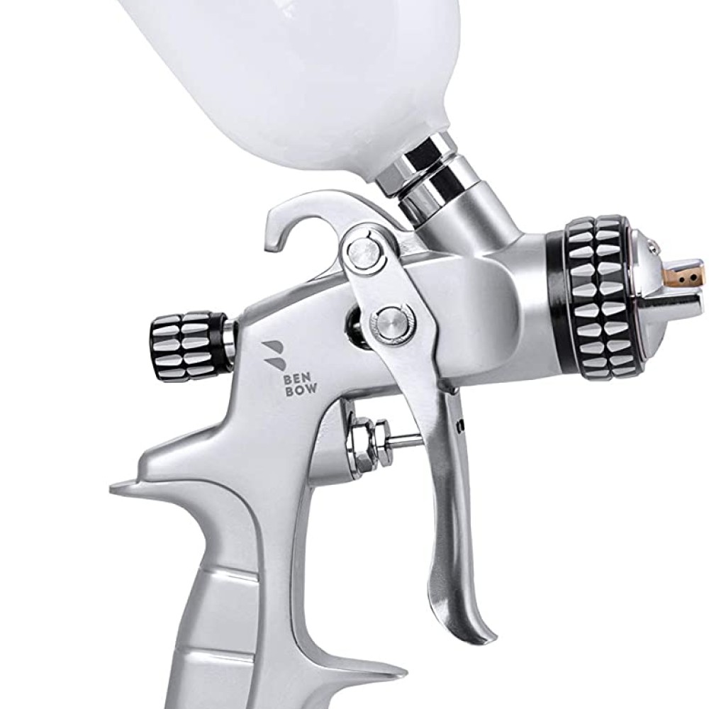 BenBow PK60 Pistola A Spruzzo Pneumatica Con Regolatore Di Pressione – Ugello 1,4 Mm – Corpo In Alluminio, Ugello In Acciaio Inox